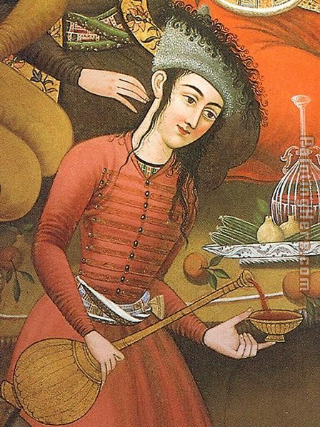 Persian woman pouring wine painting - Unknown Artist Persian woman pouring wine art painting